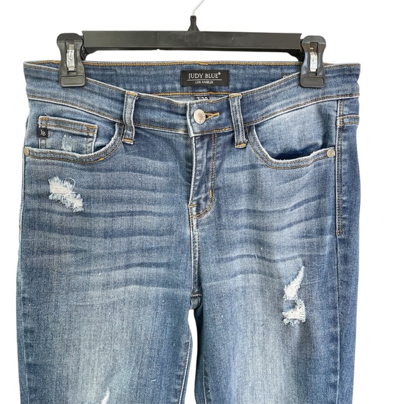 Judy Blue Cropped Distressed Skinny Jeans 7 / 28 Style JB82115DK - Picture 2 of 7